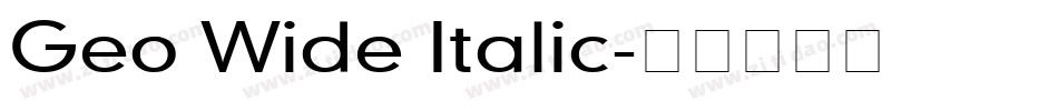 Geo Wide Italic字体转换